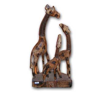 Giraffe Loreng Three Pir Wood on Iron