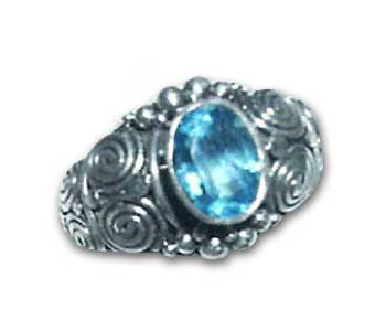 Silver Ring with Blue Topaz