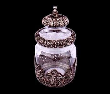 Silver Glass Jar