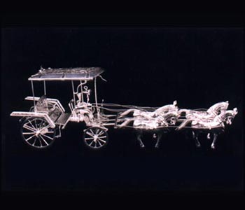 Andong with 4 Horses in Solid Silver