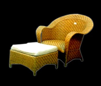 Rattan Lazy Chair with Stool