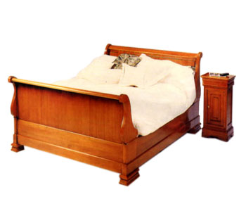 Sleigh Bed & Bed Side Table