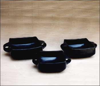 Black Terracotta square salad bowl