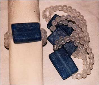 Blue Glass Beads Napkin Ring