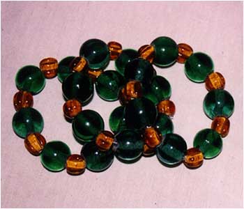Green Glass Beads Napkin Ring