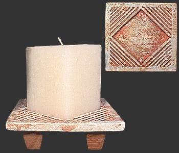 Relief Ceramic Candle Holder 15x15cm