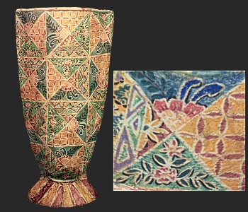 Painted Ceramic urn Wine Glass Medium