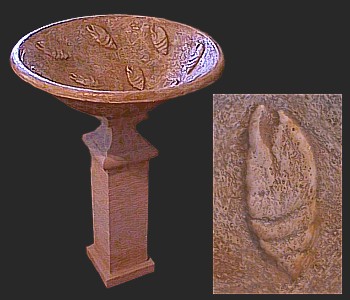 Relief Ceramic Birdbath r.60 cm