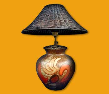 Yogya Lamp Pot with Rattan Cup