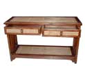 Bamboo Console Table 2 Drawers